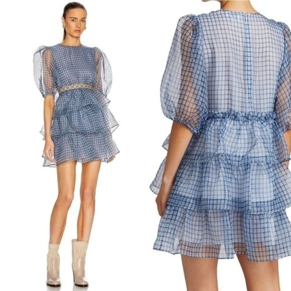 GANNI Organza Boho Mini Dress - Picture 16 of 16